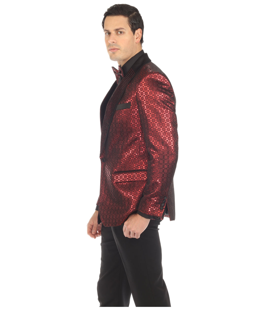 Men's Mojito Red Shawl Collar Tuxedo 1 Button 2 Vent Slim Fit