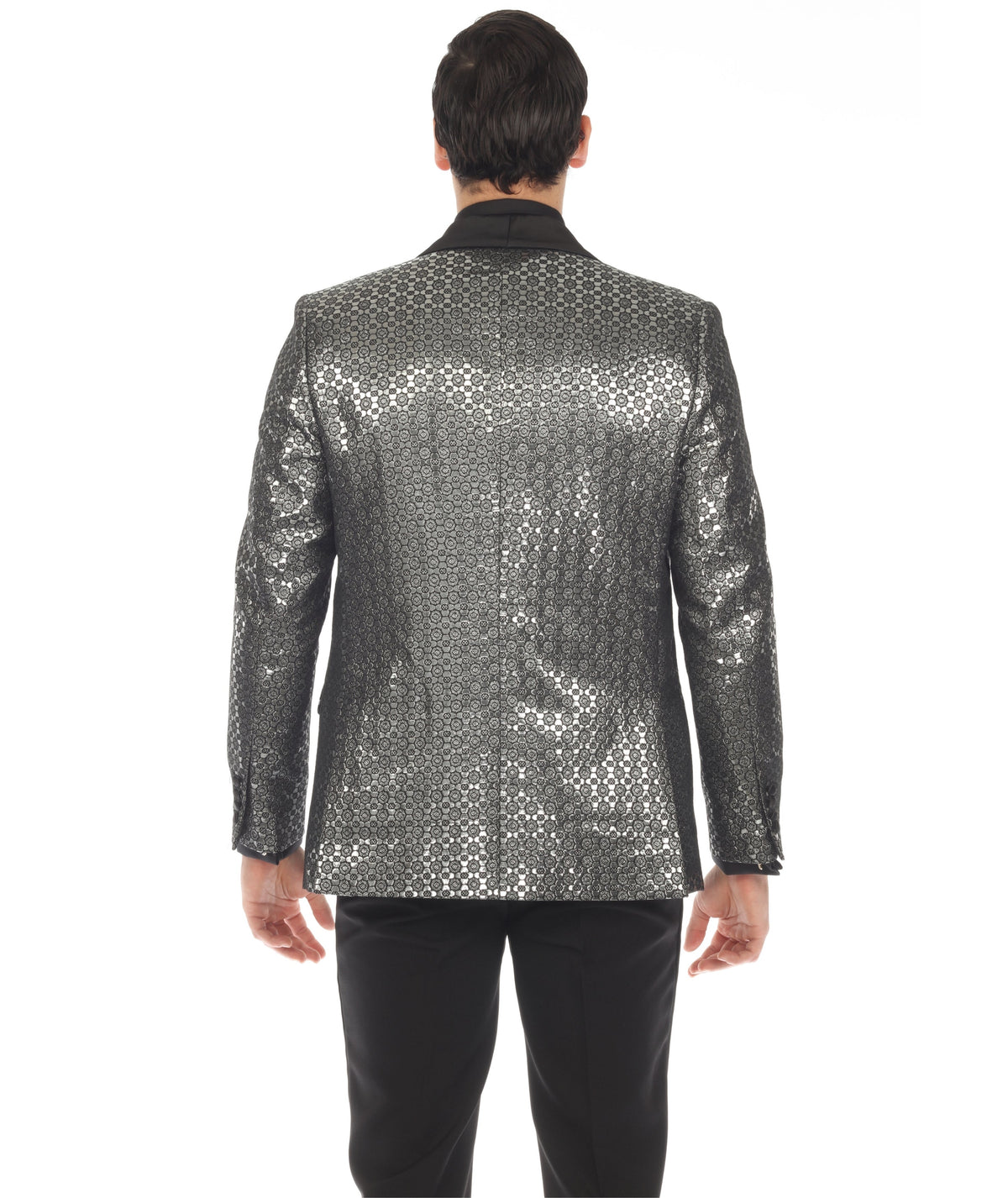 Men's Mojito Silver Shawl Collar Tuxedo 1 Button 2 Vent Slim Fit