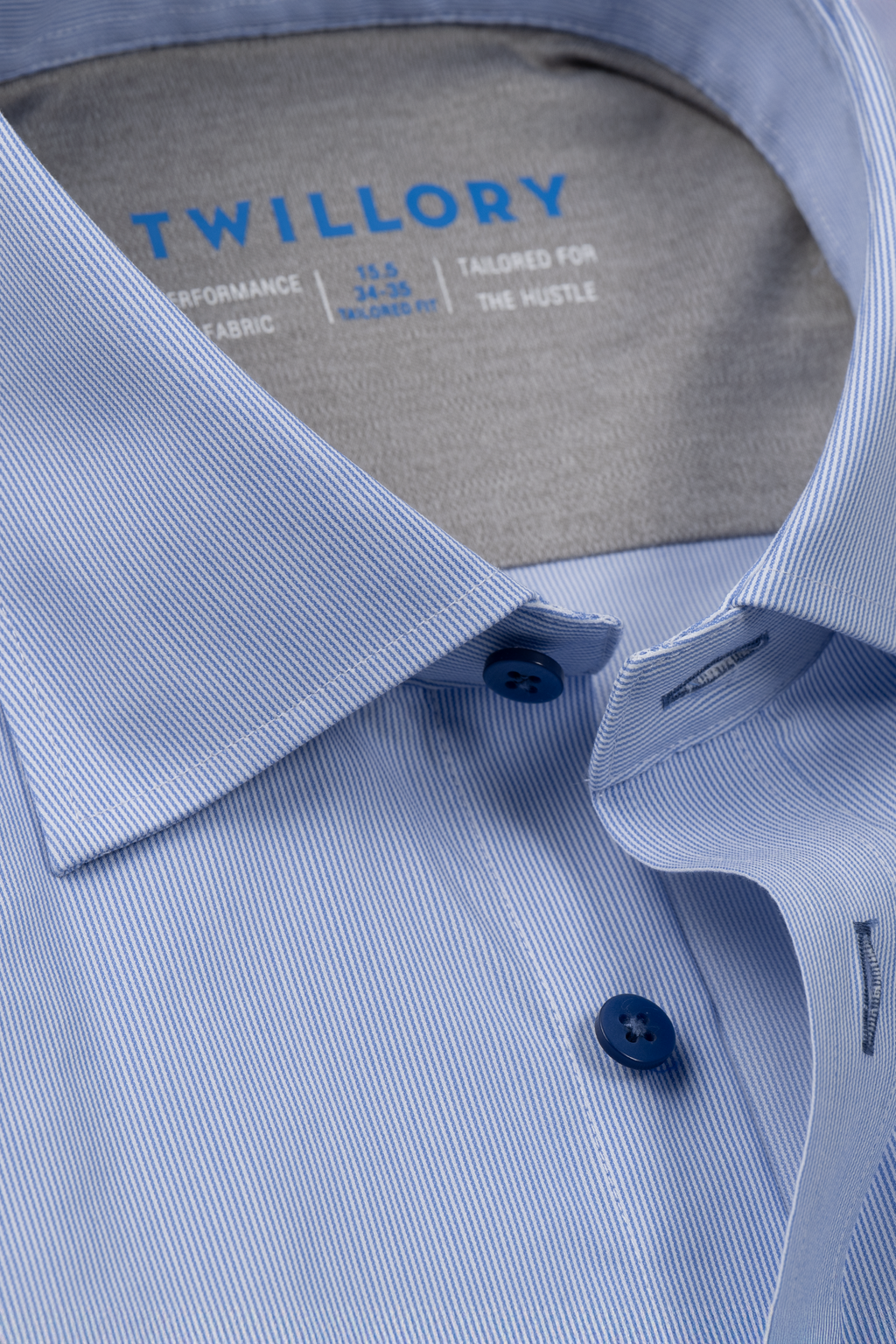Leader Non-Iron Stripe // Micro Blue