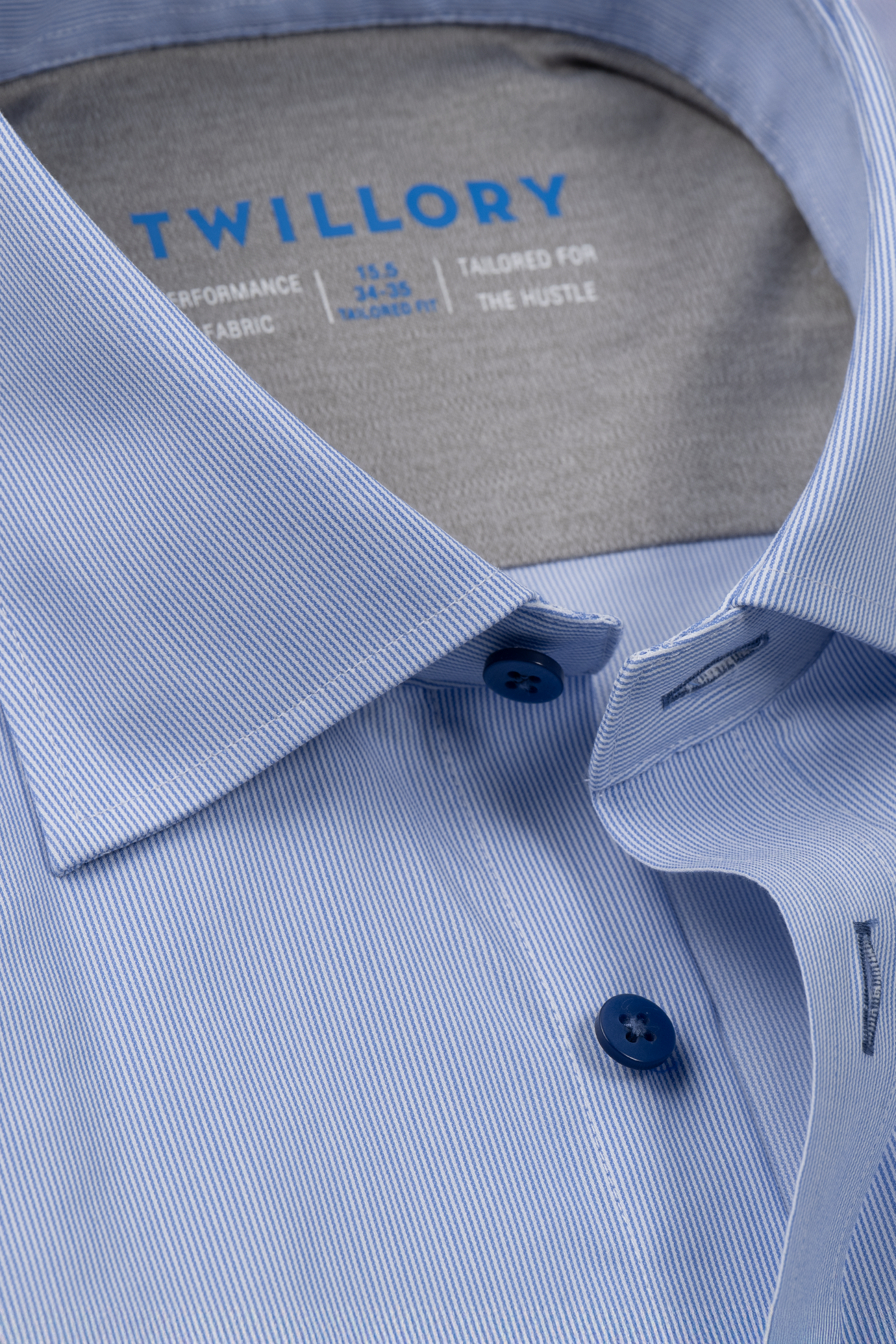Leader Non-Iron Stripe // Micro Blue