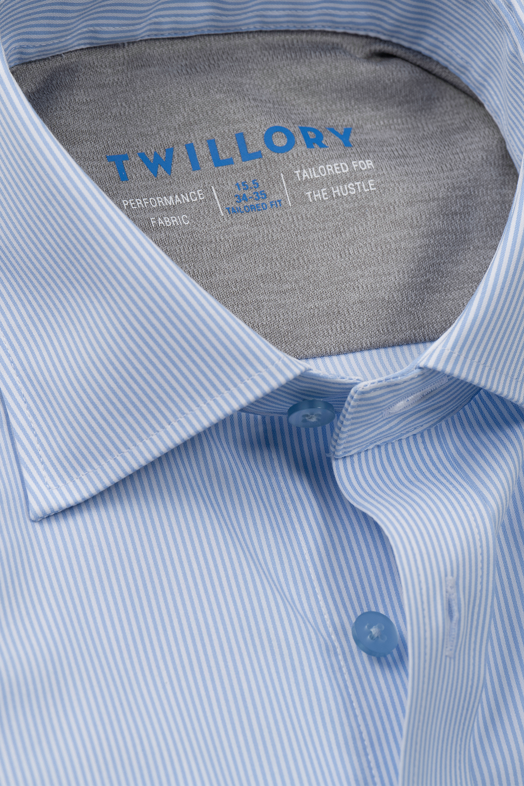 Leader Non-Iron Stripe // Pin Blue
