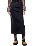 Moon River Cotton Studded Midi Skirt Black
