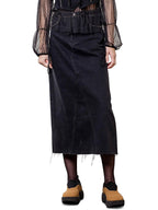 Moon River Cotton Studded Midi Skirt Black