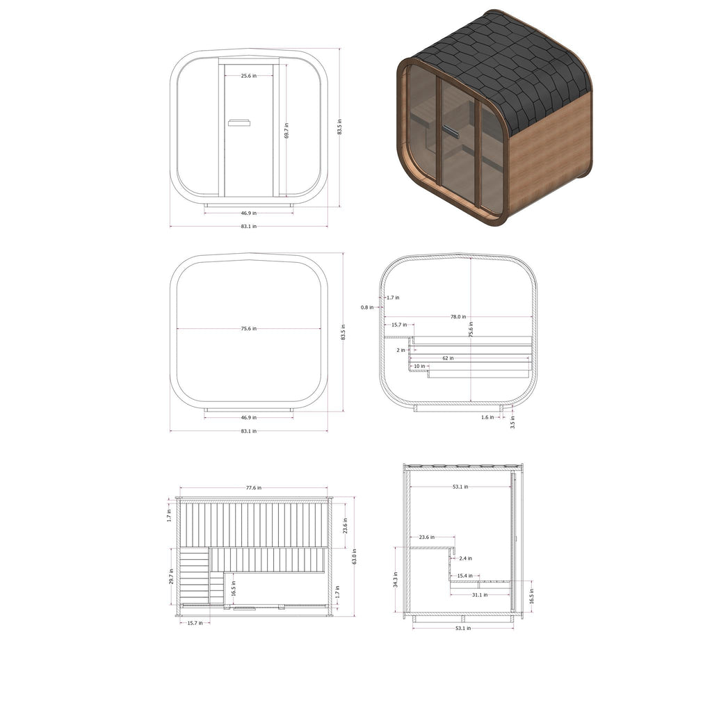 Outdoor Sauna Kit – Thermowood – Backyard Wellness – Mande MW16