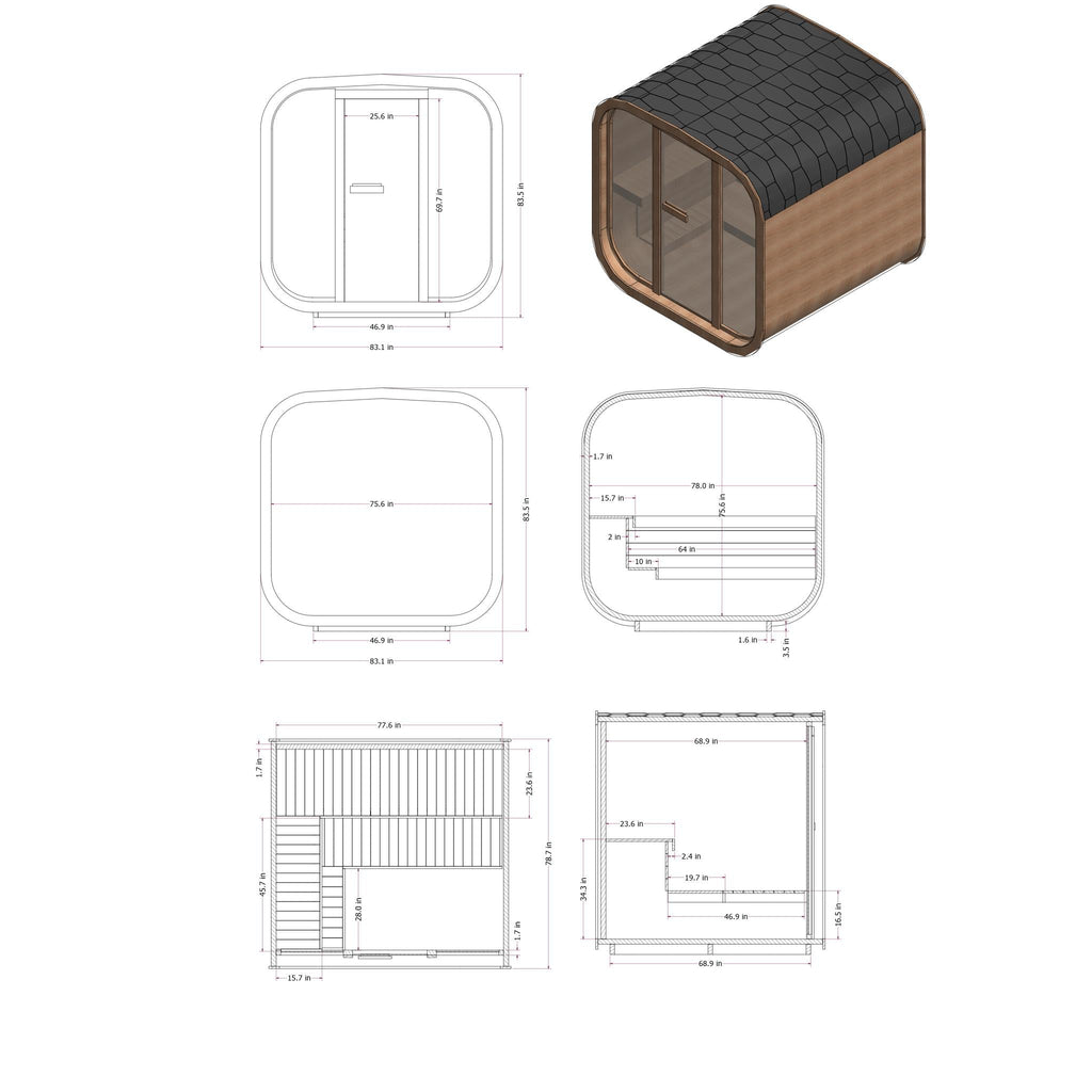 Outdoor Sauna Kit – Thermowood – Backyard Wellness – Mande MW20