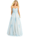 Say Yes To The Prom Junior's Beaded Corset Back Gown Blue Size 13