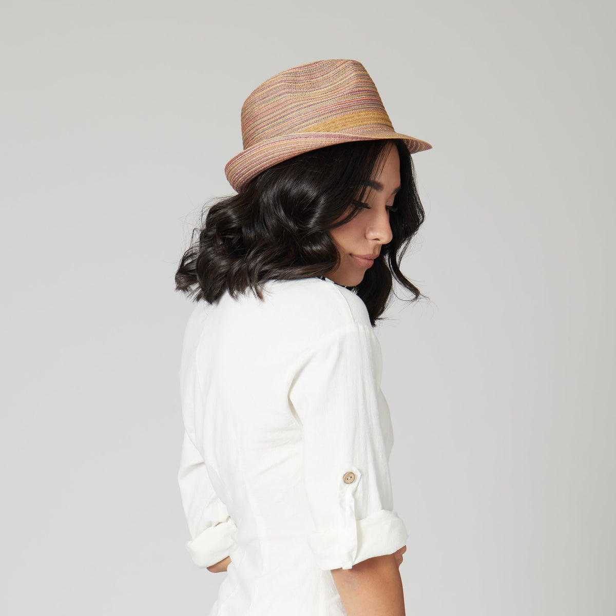 Womens Mixed Braid Fedora
