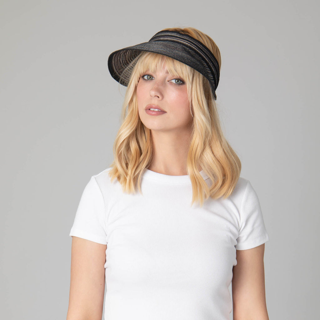 Women's Mixed Braid Visor with Velcro Strap