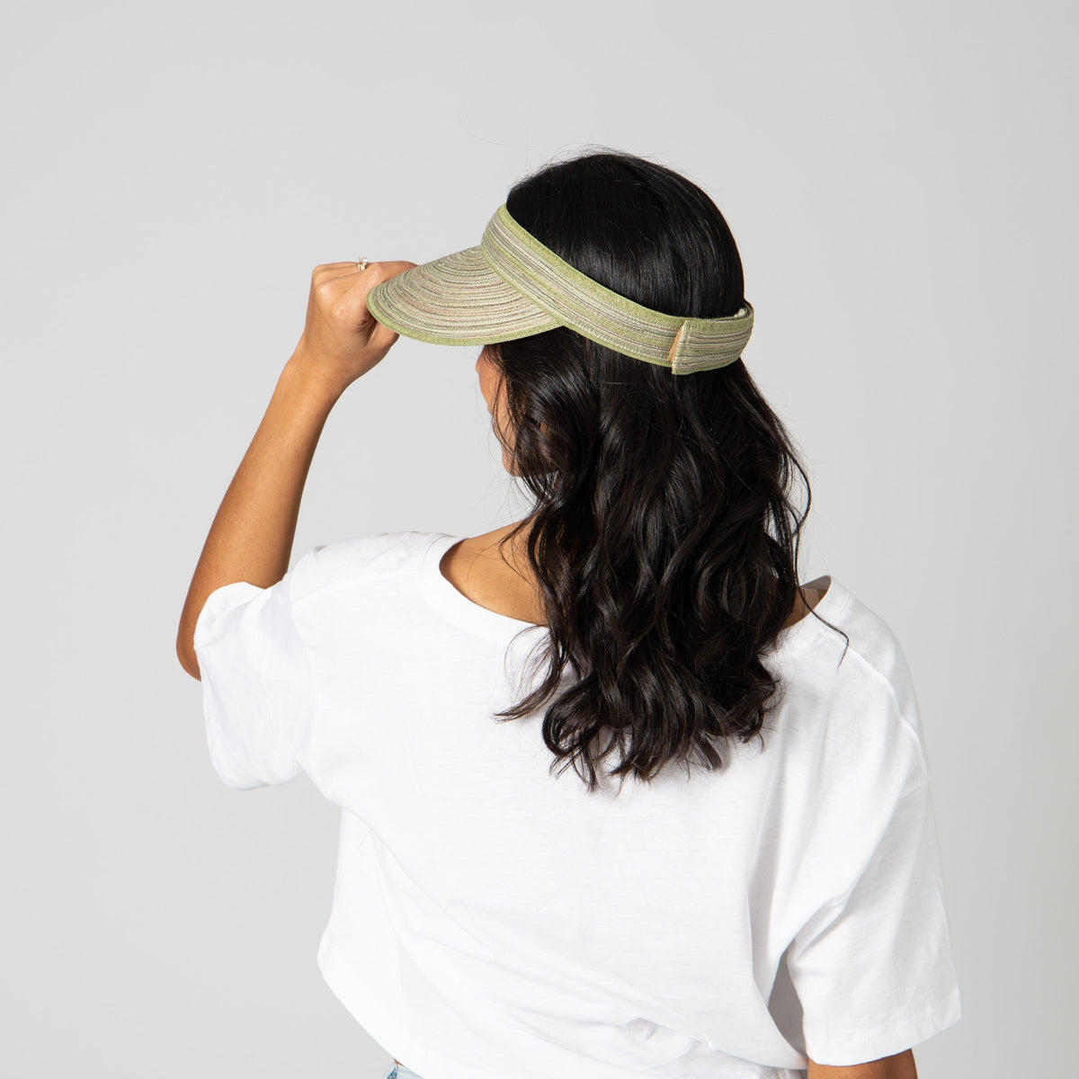 Women's Mixed Braid Visor with Velcro Strap