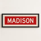 Framed Madison Red Bus Scroll