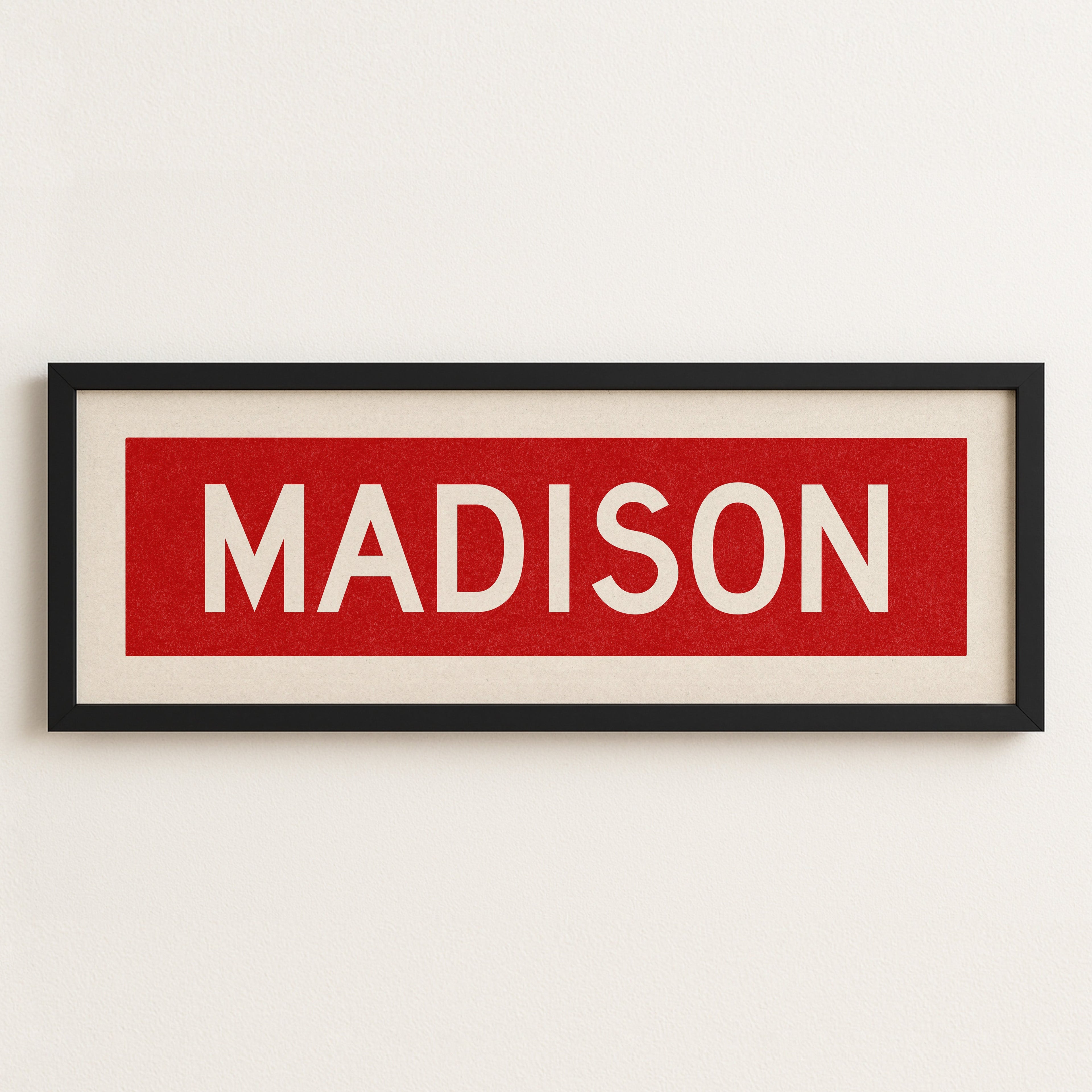 Framed Madison Red Bus Scroll