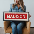 Framed Madison Red Bus Scroll