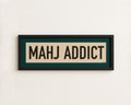 Framed Mahj Addict Mahjong Art Scroll Sign