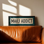 Framed Mahj Addict Mahjong Art Scroll Sign