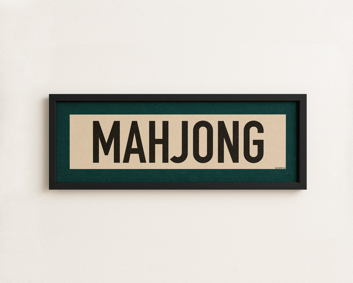 Framed Mahjong Art Scroll Sign