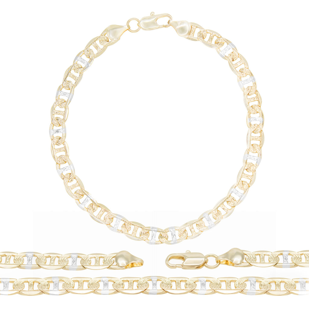 14K Gold Filled Anklet Diamond Cut Mariner Chain Anklet 10" Women Jewelry