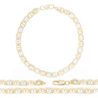 14K Gold Filled Anklet Diamond Cut Mariner Chain Anklet 10" Women Jewelry