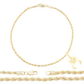 Scorpion Pendant 14K Anklet Gold Filled Cubic Zirconia Charm Rope Chain Set 10" WomenJewelry