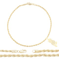 Owl Pendant 14K Anklet Gold Filled Cubic Zirconia Charm Rope Chain Set 10" WomenJewelry
