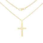 Cross Cubic Zirconia Pendant With Necklace Set 14K Gold Filled