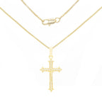 CZ Cross Cubic Zirconia Pendant With Necklace Set 14K Gold Filled