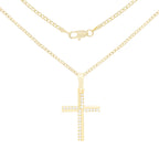 Elegant Cross Cubic Zirconia Pendant With Necklace Set 14K Gold Filled