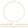14K Gold Filled Anklet Diamond Cut Figaro Chain Anklet 10" Women Jewelry