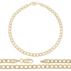 14K Gold Filled Cuban Link Anklet Diamond Cut Curb Chain 10'' Anklet Women Jewelry