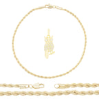 Owl Pendant 14K Anklet Gold Filled Cubic Zirconia Charm Rope Chain Set 10" WomenJewelry