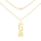Cubic Zirconia 14K Gold Filled Long Love Pendant Necklace Set