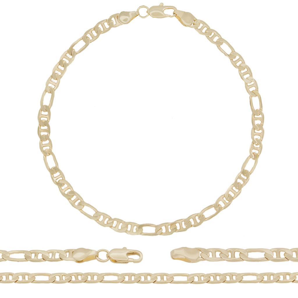 14K Gold Filled Anklet Figaro Mariner Chain Anklet 10" Women Jewelry