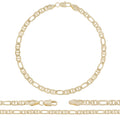 14K Gold Filled Anklet Figaro Mariner Chain Anklet 10" Women Jewelry