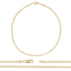 14K Gold Filled Cuban Link 14K Gold Filled Anklet Round Curb Chain 10'' Women Jewelry