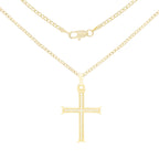 CZ Cross Cubic Zirconia Pendant With Necklace Set 14K Gold Filled