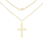CZ Stone Accurate Cross Cubic Zirconia Pendant With Necklace Set 14K Gold Filled