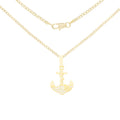 Anchor Cross Cubic Zirconia Pendant 14K Gold Filled Necklace Set
