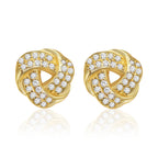 Trinity Celtic Knot Stud 14K Gold Plated Stud Earrings Cubic Zirconia Jewelry Women
