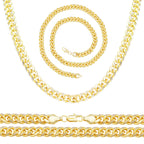 Cuban Link 14K Gold Filled Necklace 24" Bracelet 8.5" Set