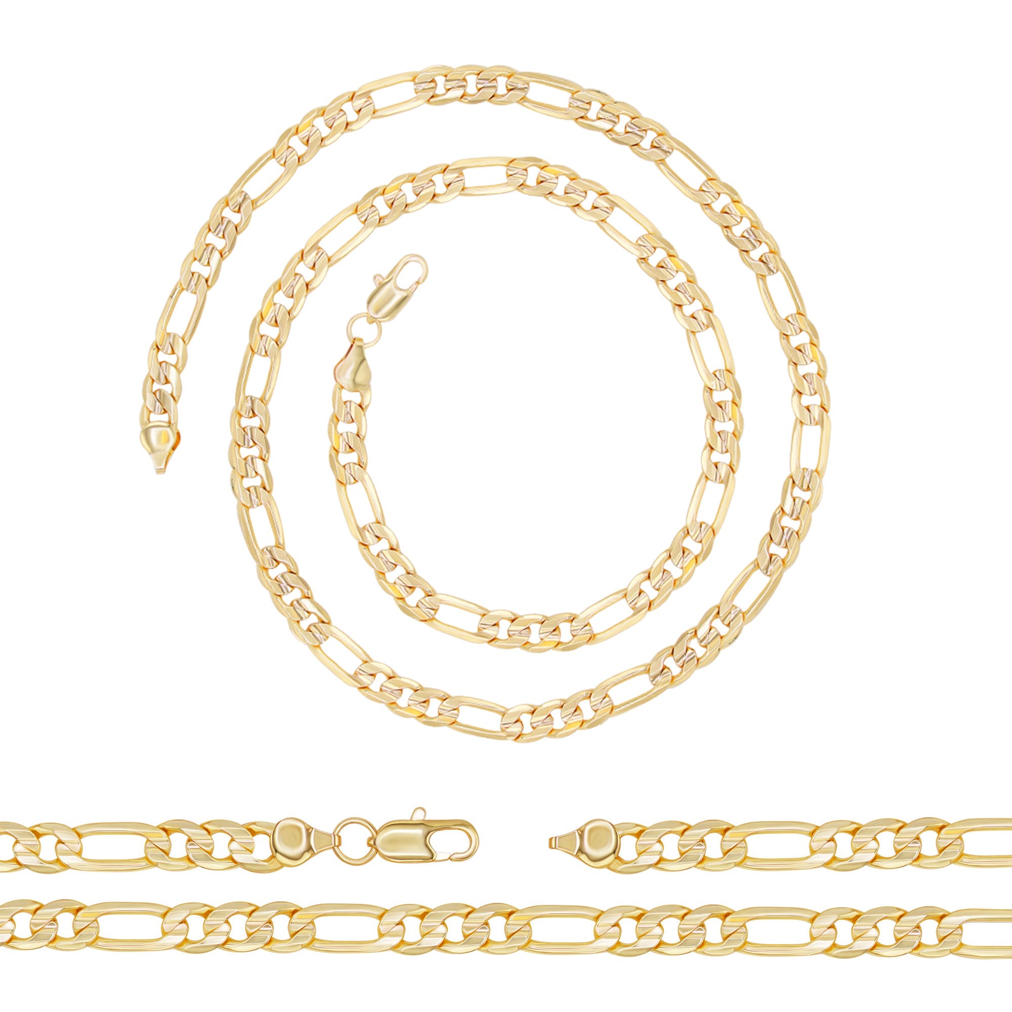 14K Gold Filled Figaro Chain Necklace 24"