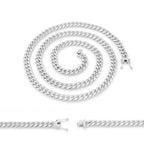 Silver Cuban Link Stainless Steel Necklace 30"