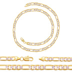 Diamond-Cut 14K Gold Filled Figaro Chain Necklace 24" 6 mm