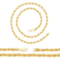 14K Gold Filled Rope Chain Necklace 24" for Men 5-6 mm