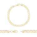 Mariner Diamond-Cut Chain 14K Gold Filled Bracelet 8.5" Lobster Claw Clasp Jewelry Gift for Men 7 mm