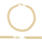 Mariner Chain 14K Gold Filled Bracelet 8.5" Lobster Claw Clasp Men Jewelry 6.8 mm