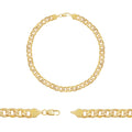 Diamond Cut Cuban Link Chain 14K Gold Filled Bracelet 8.5" Lobster Claw Clasp Men Jewelry 9 mm