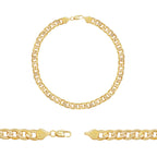 Diamond Cut Cuban Link Chain 14K Gold Filled Bracelet 8.5" Lobster Claw Clasp Men Jewelry 9 mm