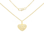 Cubic Zirconia 14K Gold Filled Heart Pendant Necklace Set