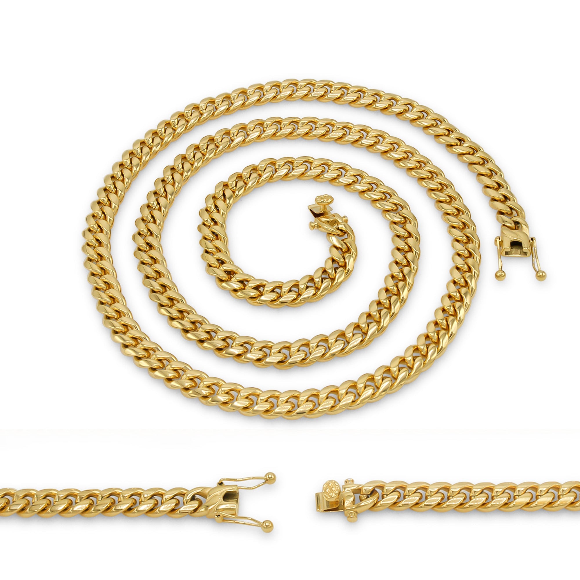 Cuban Link 14K Gold Plated Necklace 30" For Men