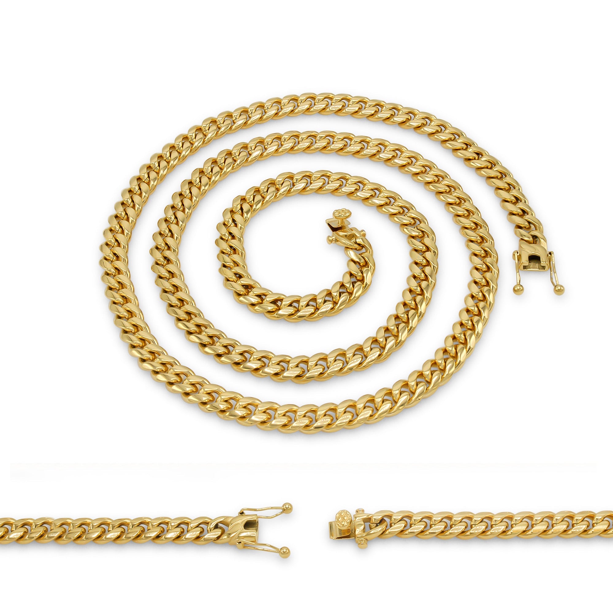 Cuban Link 14K Gold Plated Necklace 30" For Men
