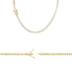 14K Gold Plated Tennis Chain Cubic Zirconia Necklace For Women 18" 20" 24"